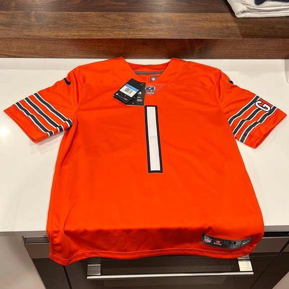 Men’s Chicago Bears Justin Fields Nike Orange Limited Jersey - Picture 1 of 5
